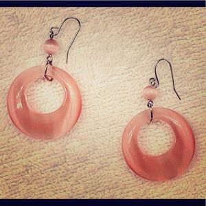 Pearlesque Hoop Earrings, Cotton Candy Pink, NWOT